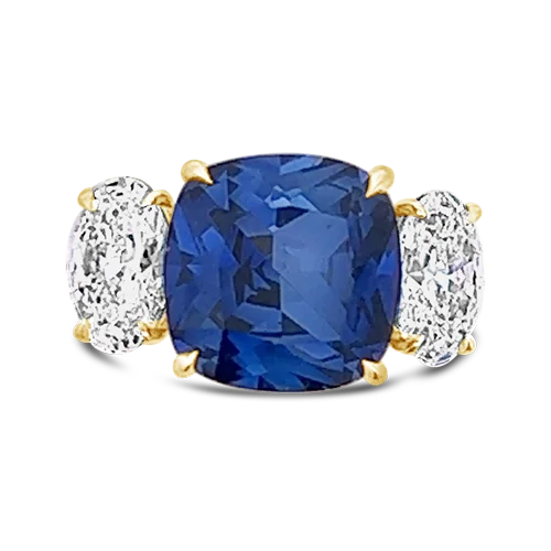 Engagement rings with intricate settings-Sapphire & Diamond Ring