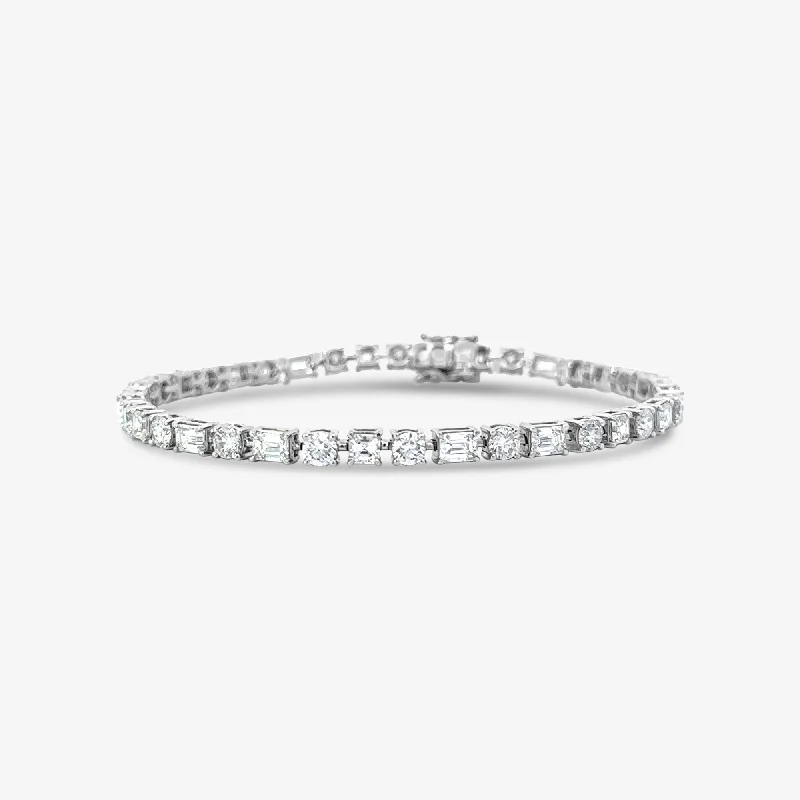 Personalized metal bracelets for custom designs-Round, Asher & Emerald Cut Tennis Bracelet