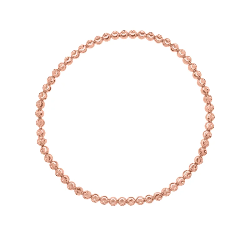 Luxury leather bracelets for an upscale look-14K Moon-Cut Bead Stretch Bracelet