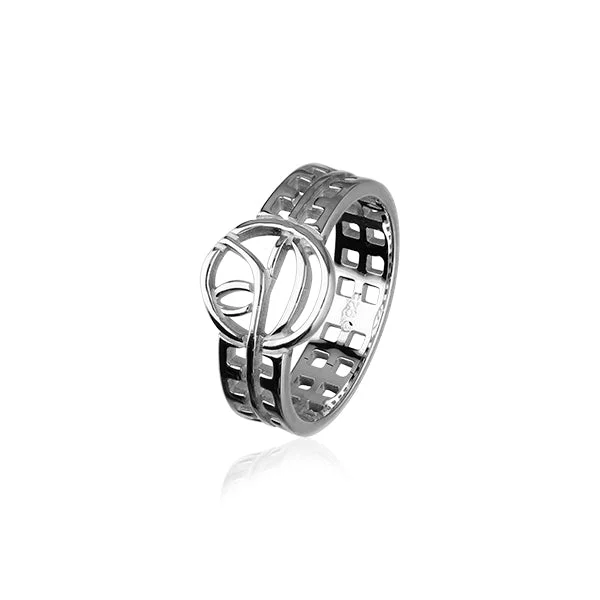 Custom couple rings for matching styles-Charles Rennie Mackintosh Silver Ring R199