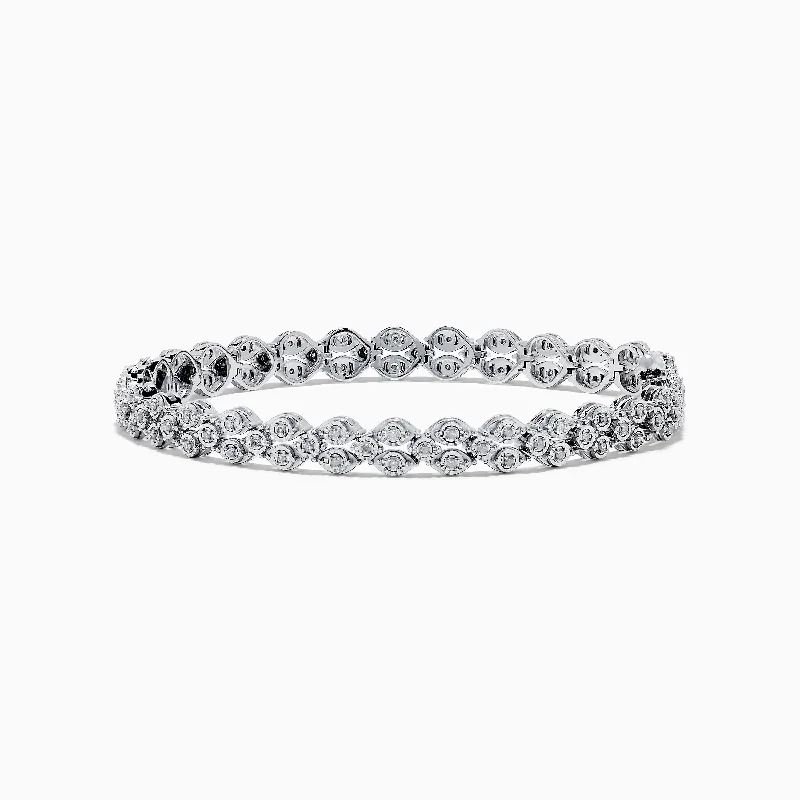 Custom engraved cuff bracelets for personalized gifts-925 Sterling Silver Diamond Bracelet