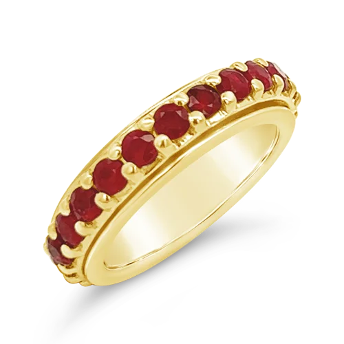 Vintage-inspired engagement rings for a classic look-Ruby & Gold Spinner Ring