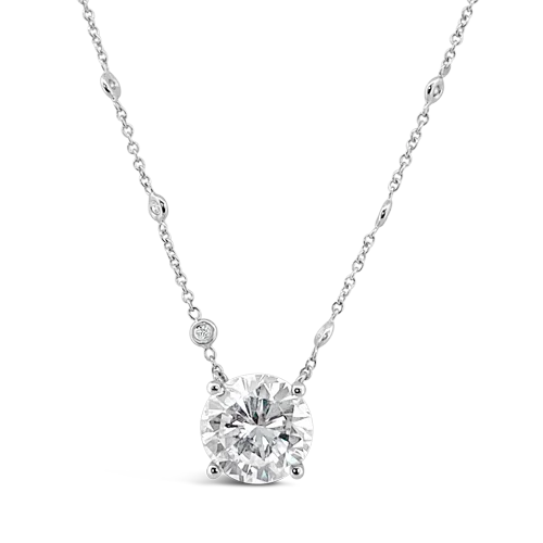 Vintage-style necklaces for classic elegance-Diamond Pendant with Diamonds by the Yard Chain