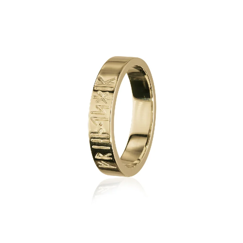 Unique cocktail rings for standout fashion-Runic Gold Ring GXR263