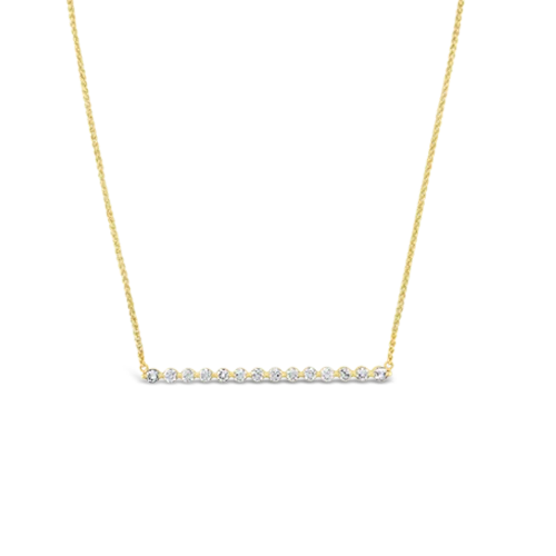 Personalized initial necklaces for unique style-Diamond Bar Necklace