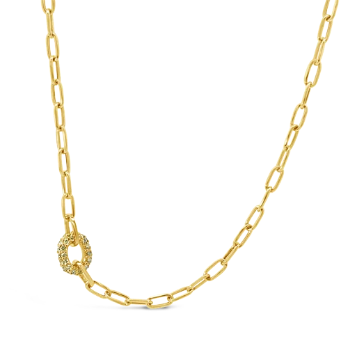 Beaded necklaces for boho-chic style-Gold Chain with Diamond Link