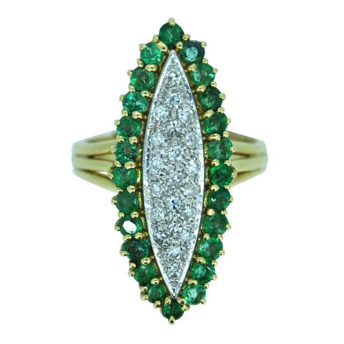 Luxury gold rings for upscale events-Diamond & Emerald Ring