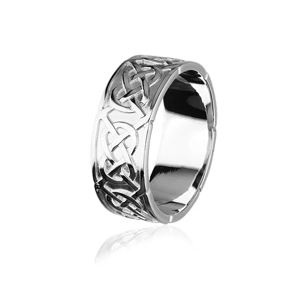 Trendy stack rings for a layered look-Celtic Silver Ring XXR126