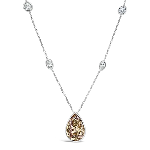 Simple silver necklaces for everyday elegance-Pear Shaped Diamond Necklace