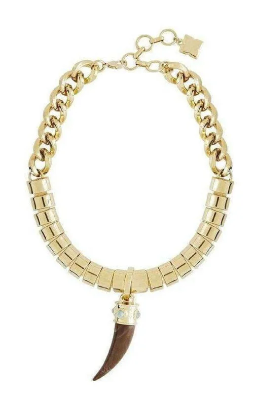 Classic gold chain necklaces for timeless beauty-Faux-Horn Chain Necklace