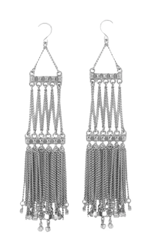 Gold-plated earrings with a chic design-Rocker Fringe Earrings JCDJE799