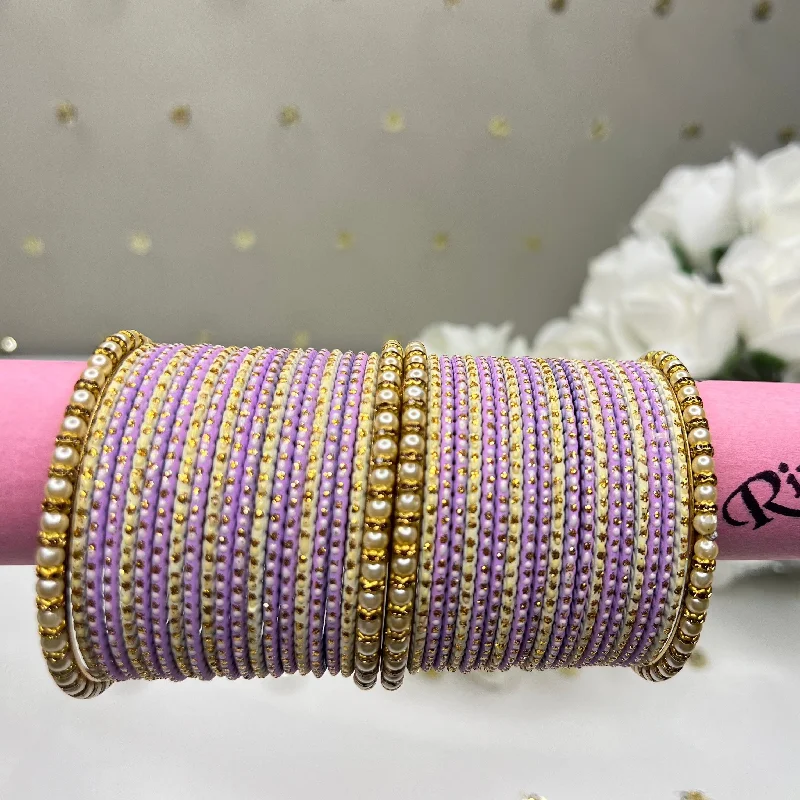 Trendy stacked bangles for a layered look-Rapunzel - Lilac