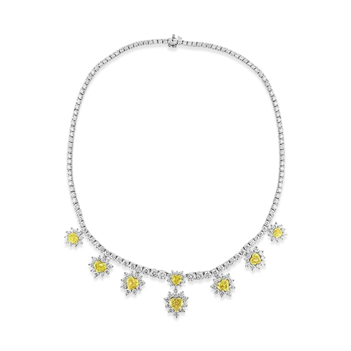 Pearl necklaces for timeless luxury-Yellow & White Diamond Necklace