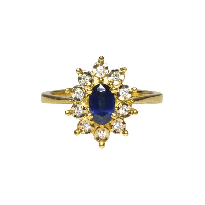 Birthstone rings for special occasions-Sapphire & Diamond Ring