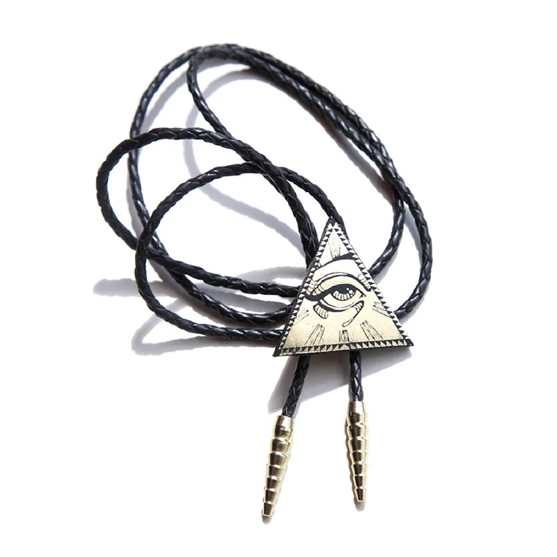 Simple gold chain necklaces for everyday wear-ALL SEEING EYE . bolo