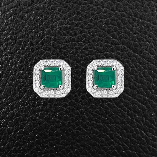 Unique gemstone earrings for special gifts-Emerald & Diamond Earrings