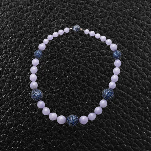 Luxurious pearl necklaces for upscale occasions-Lavendar Jade & Sapphire Necklace