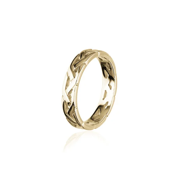 Stackable birthstone rings for meaningful gifts-Celtic Gold Ring GR156