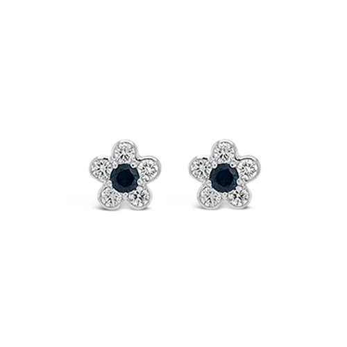 Multi-stone earrings for vibrant looks-Sapphire & Diamond Flower Earrings