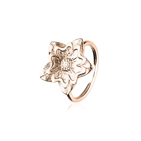 Men’s rings with unique designs-Scottish Primrose Rose Gold Ring RR412