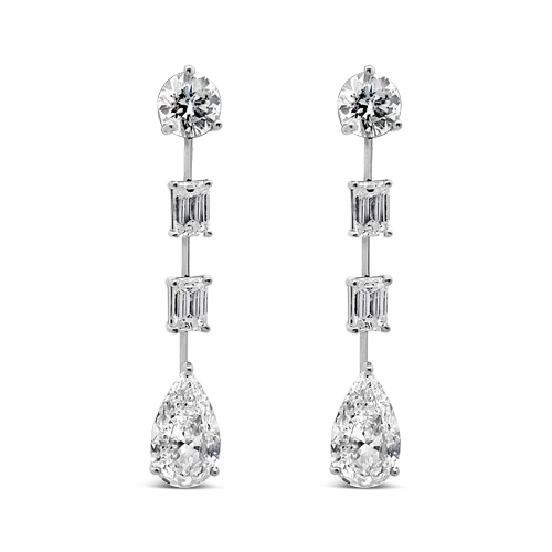 Elegant teardrop earrings for formal occasions-Diamond Dangle Earrings