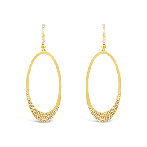 Luxury diamond earrings for high-end fashion-Gold & Diamond Dangle Earrings