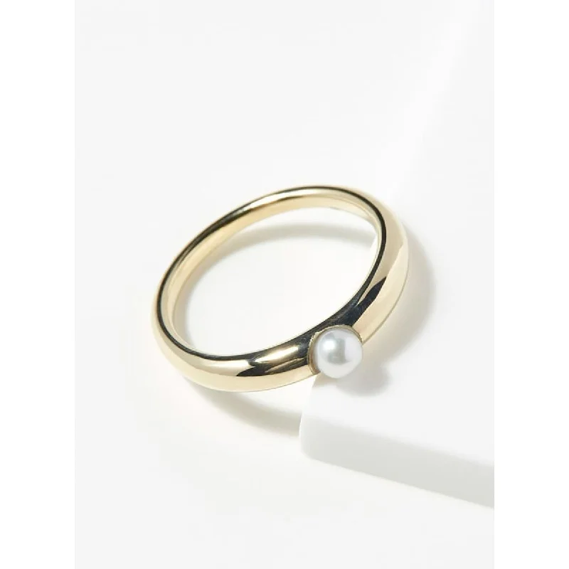 Custom-designed rings for unique personal expression-OK Pearl Gold Ring