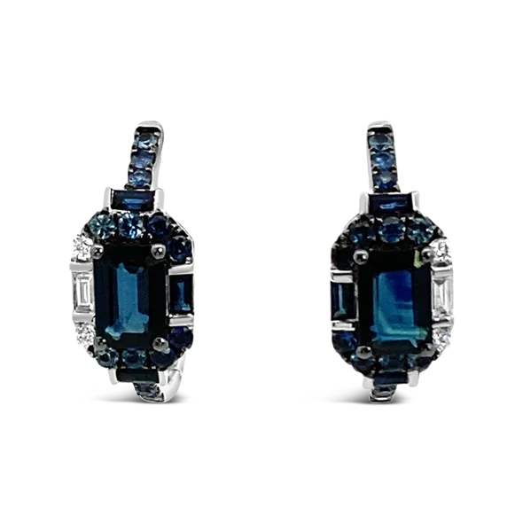 Modern drop earrings for chic outfits-Sapphire & Diamond Earrings