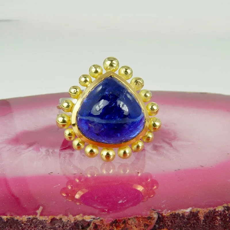 Diamond rings for luxury occasions-Tanzanite Courtesan Ring