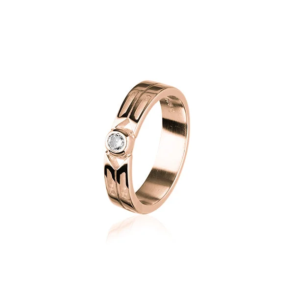 Classic solitaire engagement rings for timeless style-Cupid Rose Gold Ring RCR158