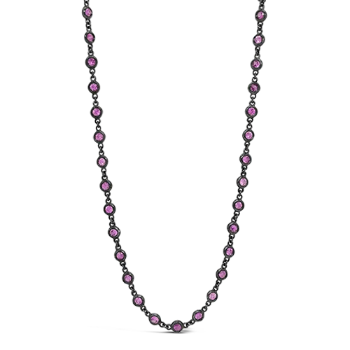 Elegant layered necklaces for fashion-forward looks-Pink Sapphire Chain Necklace