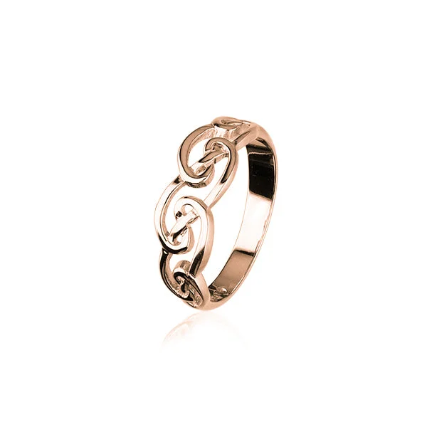 Statement gemstone rings for bold fashion-Celtic Rose Gold Ring RR173