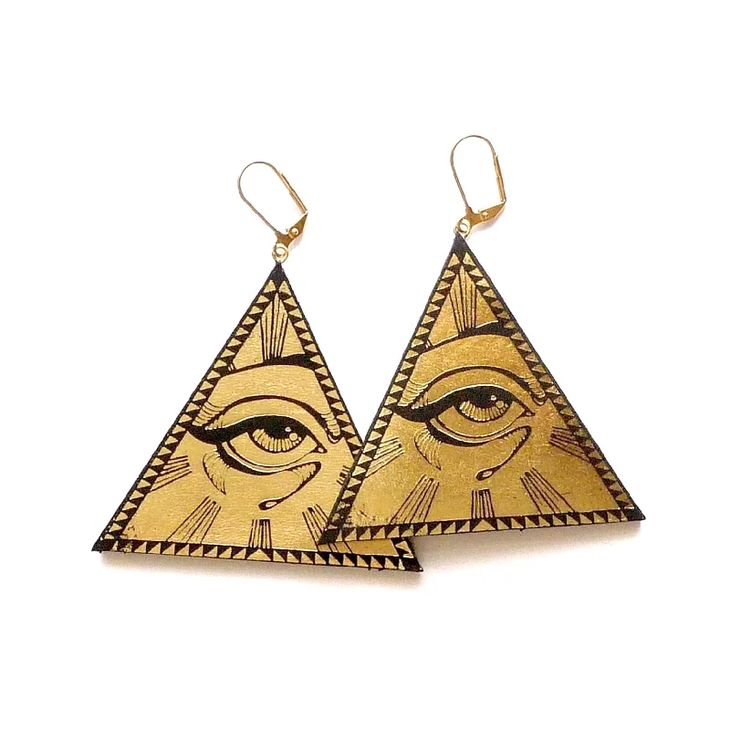 Statement earrings for bold fashion statements-ALL SEEING  EYE . earrings