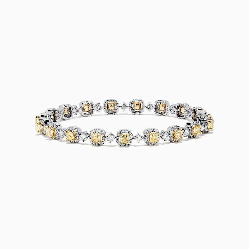 Wedding bracelets for the bride’s special day-Canare 18K Gold Yellow & White Diamond Tennis Bracelet, 4.71 TCW