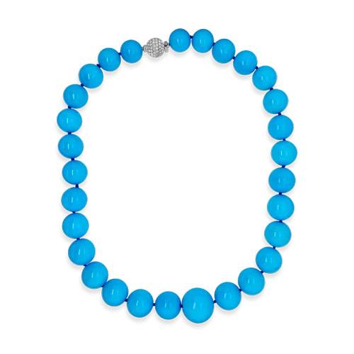 Beaded necklaces for boho-chic style-Turquoise Bead Necklace