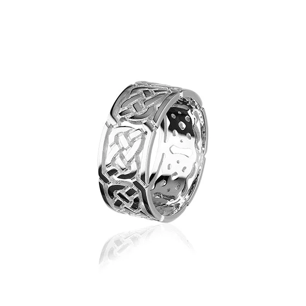 Classic solitaire rings for timeless engagement-Celtic Silver Ring XR132