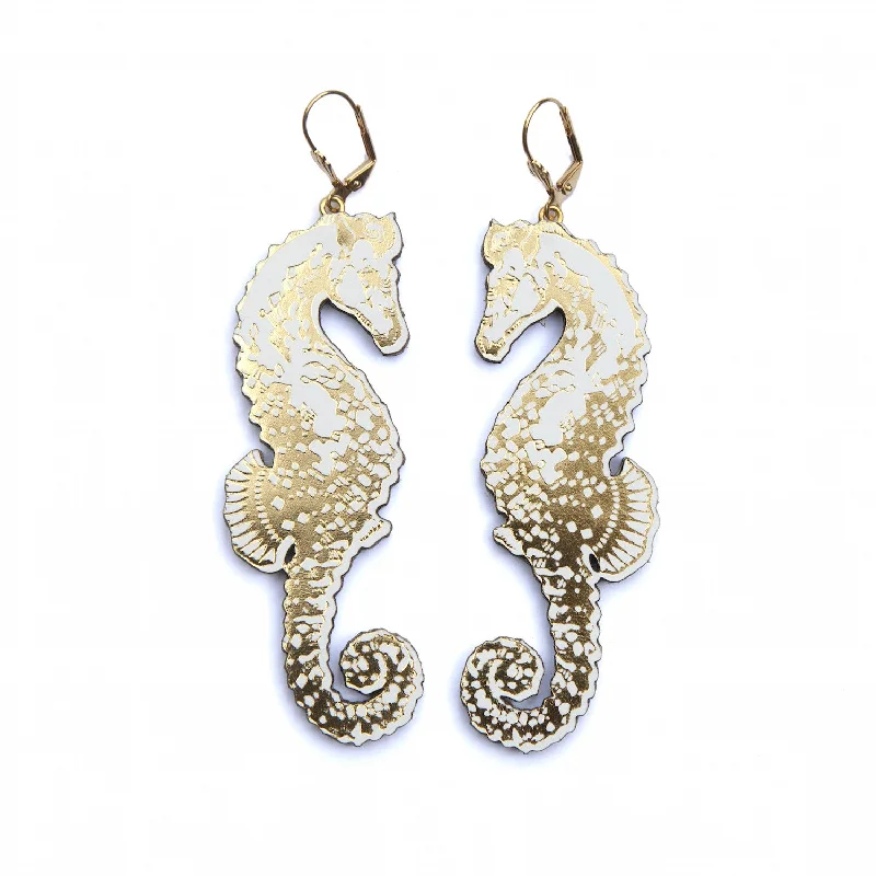 Classic diamond stud earrings for timeless elegance-SEAHORSE . earrings