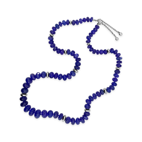 Adjustable pendant necklaces for a perfect fit-Tanzanite Bead Necklace