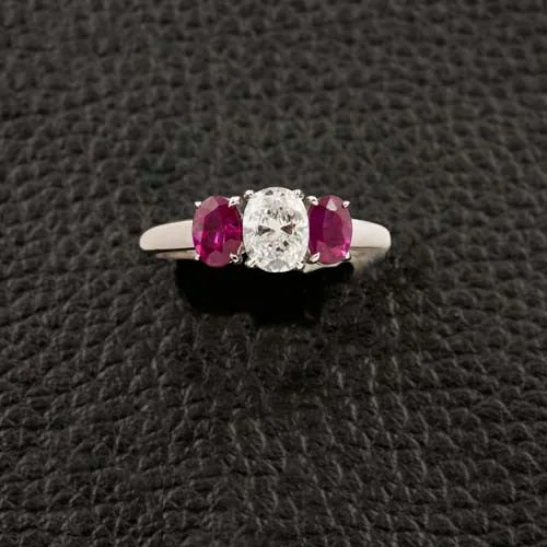 Designer rings for high-end fashion lovers-Ruby & Diamond Engagement Ring