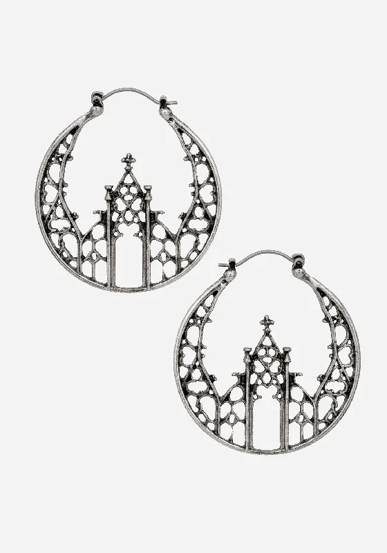 Birthstone earrings for a personal touch-Cathedral Gothic Hoop Earrings