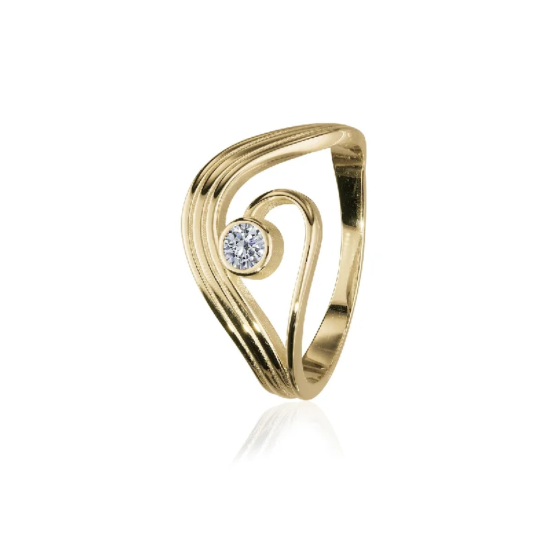 Elegant emerald rings for sophisticated style-Tide Gold Ring GCR186