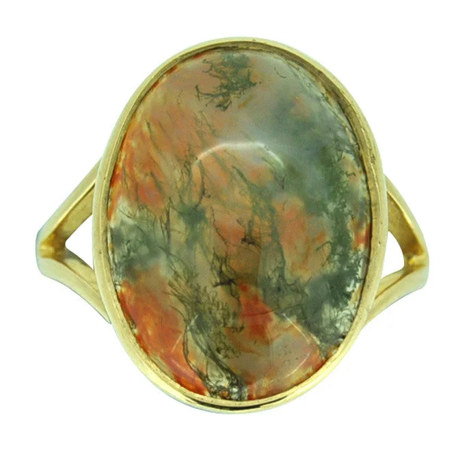 Unique stacking rings for endless combinations-Moss Agate Ring