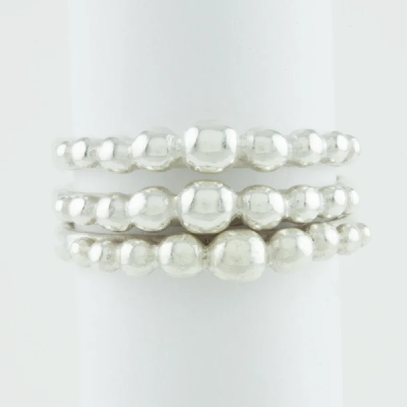 Trendy silver rings for modern fashionistas-Medium Graduating Granulation Ring