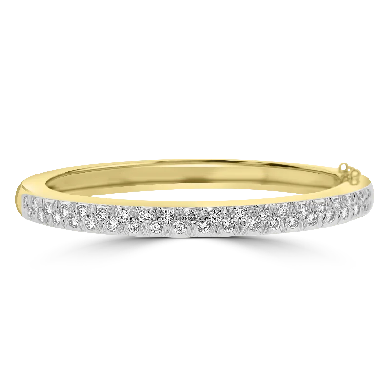 Delicate bangles for subtle sophistication-14KT YELLOW GOLD 2.00CT DIAMOND BANGLE BRACELET