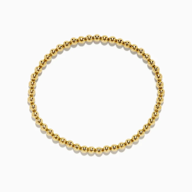 Modern designer bracelets for high-fashion looks-14K Yellow Gold Bead Bracelet