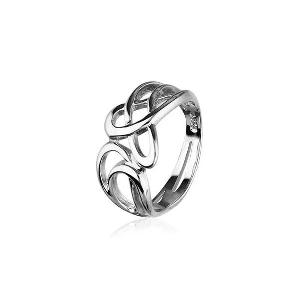 Custom rings for couples with matching designs-Art Nouveau Silver Ring R102