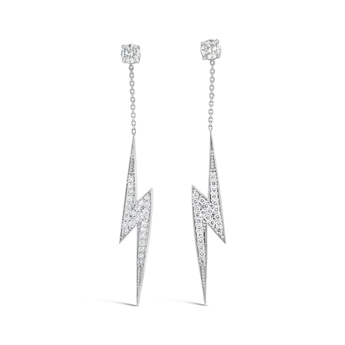 Elegant diamond earrings for formal events-Diamond Lightning Bolt Earring Enhancers