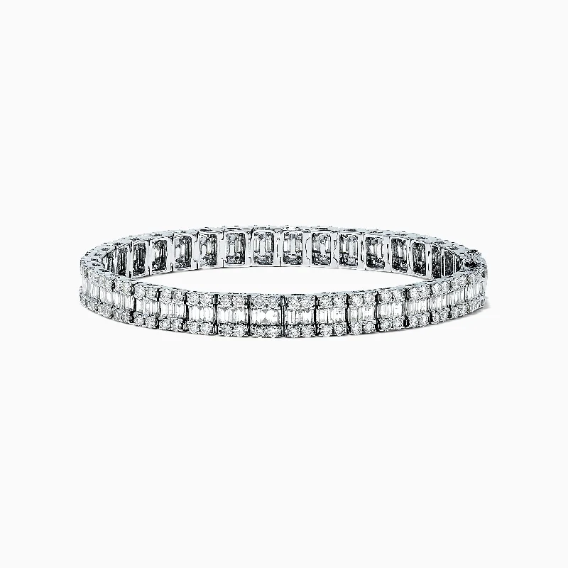 Gold chain bracelets for luxurious wear-Classique 14K White Gold Diamond Tennis Bracelet, 6.20 TCW