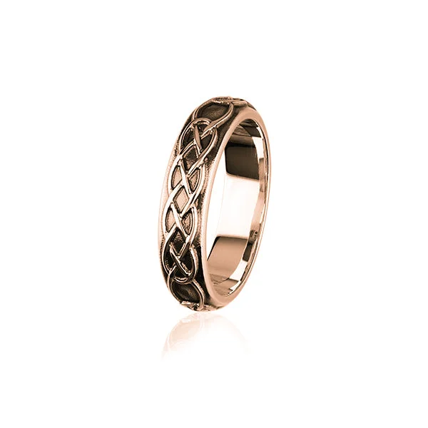 Vintage-inspired rings for timeless beauty-Celtic Rose Gold Ring RXR319