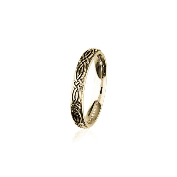 Dainty rings for minimalist style-Celtic Gold Ring GR400